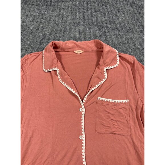 Eberjey Anthropologie Frida Relaxed Sleepwear Pajama Top Only Pink Size M - Picture 3 of 6